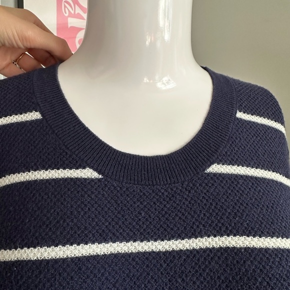 GAP Navy and White Striped Crew Neck Sweater - Picture 4 of 5